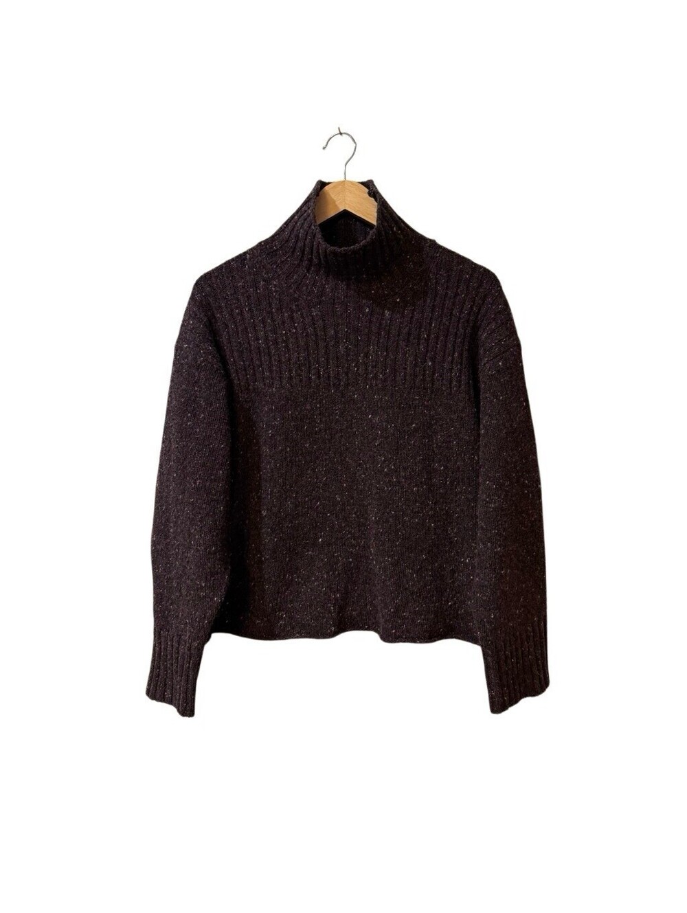 J.Crew Women’s Ribbed Turtleneck Sweater Size Medium In Donegal Wool Blend
